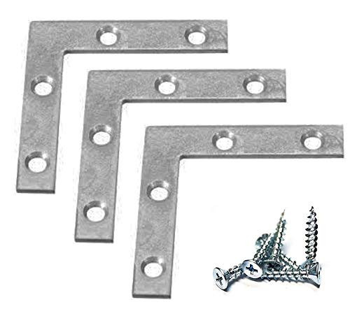 Framing Hardware 12 Pack Heavy Duty 2.5 x 2.5 Zinc Plated Steel L-Type Corner...