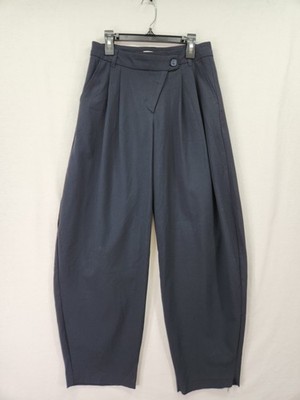 Zara Girls Size 12  26x27 Black High Waisted Pleated Pants Barrel Leg Trousers