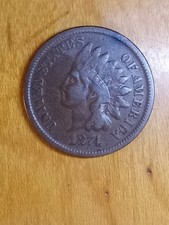 Penny Indian Head 1871 #3, negrita N, menos de 4 mil acuñado, libertad completa