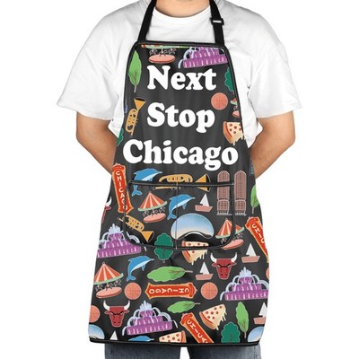 Chicago Travel Gift, Next Stop Chicago Apron, Pockets, Landmark Gift, Chef