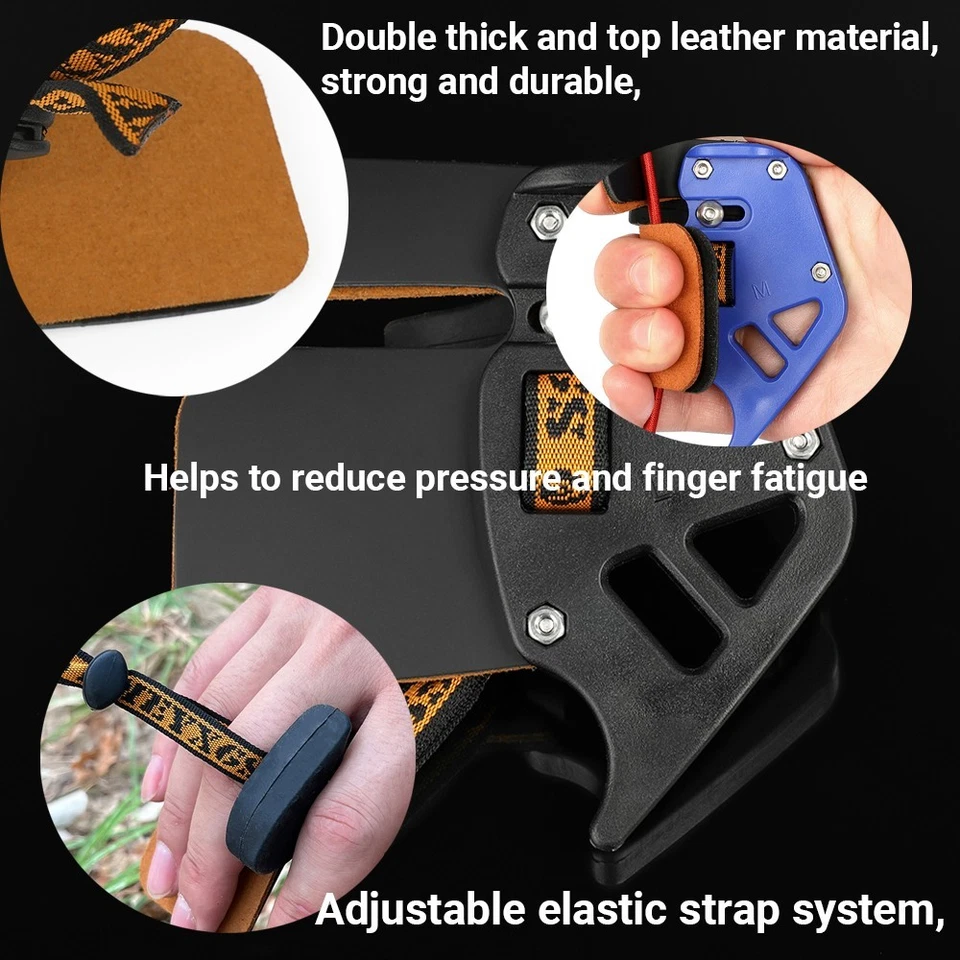 Recurve Bow Finger Guard Tab Protect Gear Cow Leather Archery Shooting Hunting - Image 3 of 4