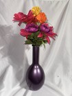13.75 Tall Purple Glass Vase Hand Blown , Made In Spain