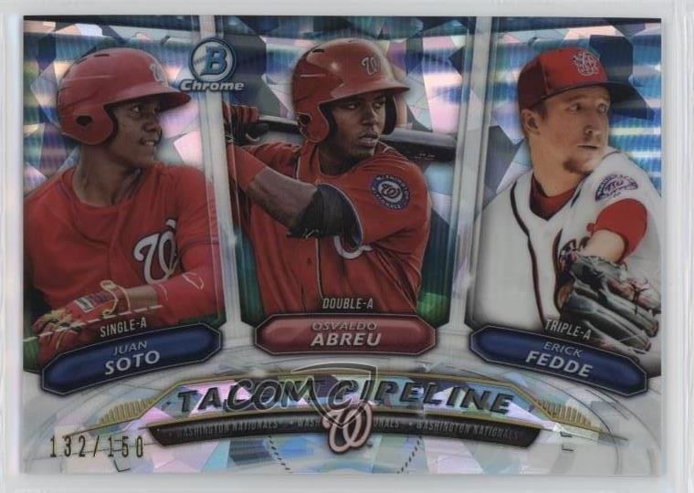 2018 Bowman Talent Pipeline Atomic Refractor 132/150 Juan Soto Erick Fedde 14ij