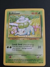 Bulbasaur - 44/102 - Pokemon Base Set Unlimited Card WOTC Vintage LP