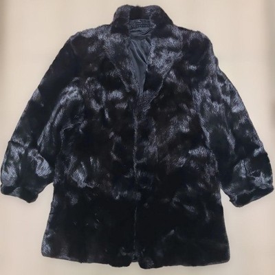 Saga Mink Superb Quality Ranched Mink Fur Coat With Case Black