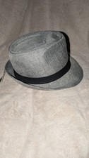 Black and white Fedora Hat - 100% Cotton - Small