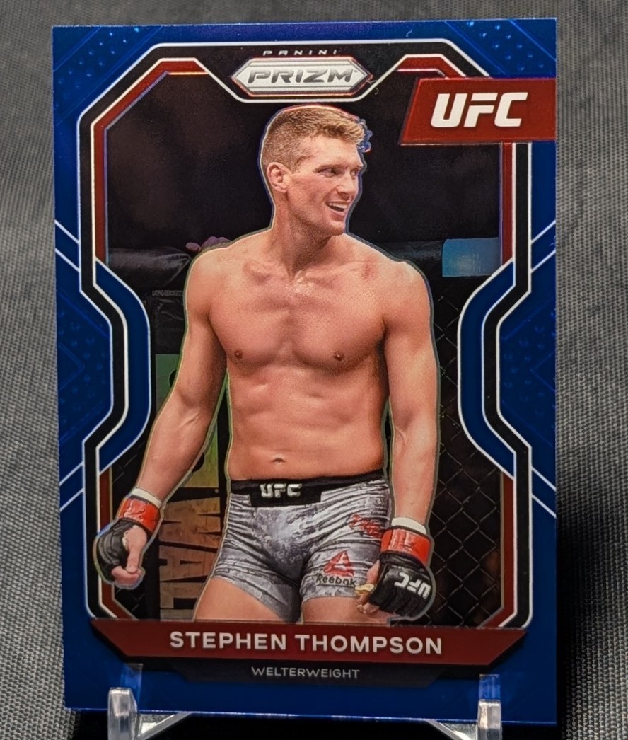 Stephen Wonderboy Thompson Blue Prizm Holo /199 2021 Panini Prizm UFC Card #81