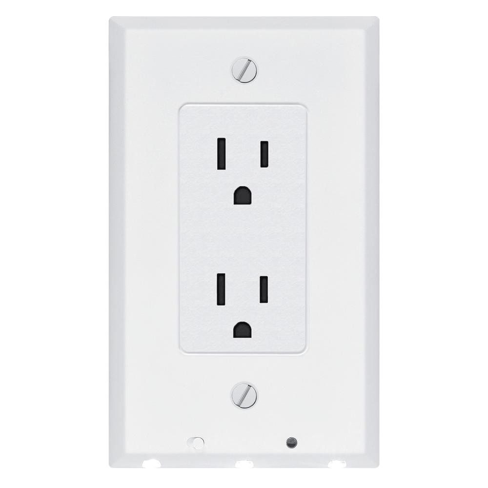 ДЕКОРАТИВНАЯ НАСТЕННАЯ РОЗЕТКА VISION LED С ПОДСВЕТКОЙ - БЕЛЫЙ