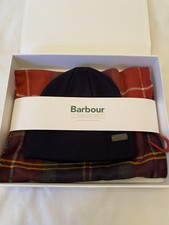 Barbour Mens Swinton Beanie & Galingale Scarf Gift Set - New