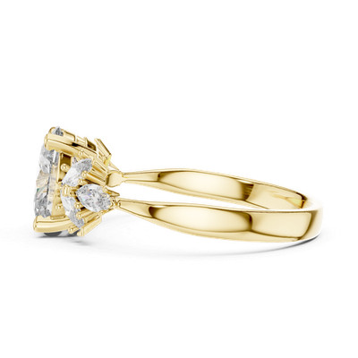 Zierlicher gedrehter Solitär-zertifizierter 1,30 ct Hochzeitsring kreierter D...