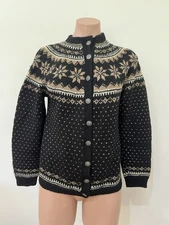 Genuine Hand Knit Norway  Norsk Handstrikk Bergen. Size S Fair Isle  Cardigan