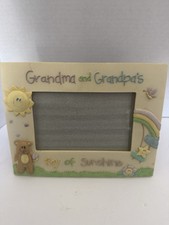 Grandma and Grandpa  s Ray of Sunshine Picture Frame Baby Nursery Resin Pastel