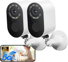 Security Cameras Wireless Outdoor, 2K Battery Powered WiFi Camera with AI Motion