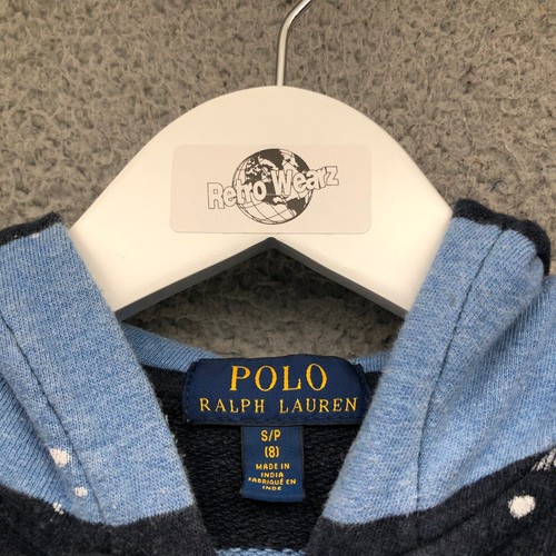 Polo Ralph Lauren Splatter Paint Jacket Hoodie Boys Youth Small Full Zip Striped - Picture 3 of 6