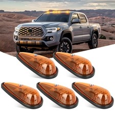 Cab Roof Marker Light 5 Pcs Amber Teardrop Top Amber 9led-heavy Duty Trucks