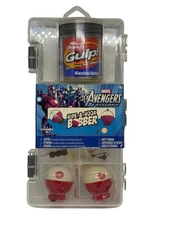 NEW Marvel Avengers Fun Hide-A-Hook Bobber Kids Fishing Kit w/ Berkley Gulp Bait