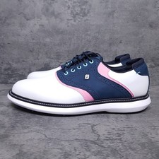FOOTJOY FJ Traditions Energy 57959 Golf Shoes Mens 9 Medium White Blue Pink