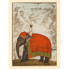PAINTING KHAN MUGHAL EMPEROR'S CEREMONIAL ELEPHANT ART PRINT POSTER HP2973