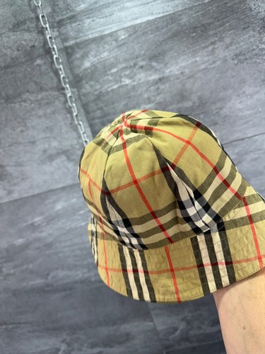 Burberry Beige Nova Check Cotton Reversible Bucket Hat Size M - Picture 3 of 15