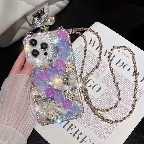 Für iPhone 16 15 14 Pro Max 13 12 11 Bling Sparkle Parfum Flakon Diamant Hülle - Bild 21 von 36