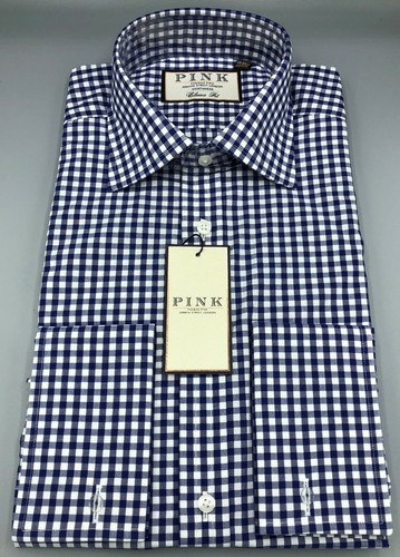 Thomas Pink, Blue & White Gingham Shirt, UK:15 L, EU:38 L, Neu mit Etikett, UVP:115£!  - Bild 10 von 10