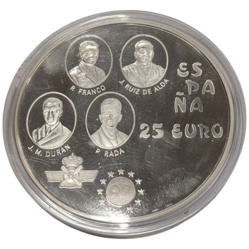 ESPAÑA. SERIE PLATA 25 EUROS + 5 EUROS + 1 EURO. HOMEAJE A LA AVIACION. 1997. - Picture 5 of 9