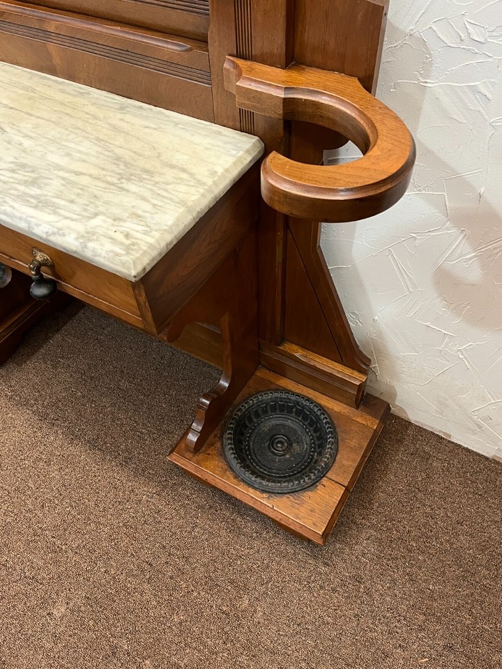 Walnut Victorian Hall Tree Coat/Hat Rack, eBay
