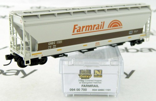 N Scale 3-Bay Covered Hopper w/Elongated Hatch - Farmrail #1101 - MTL #09400700 - Picture 1 of 2