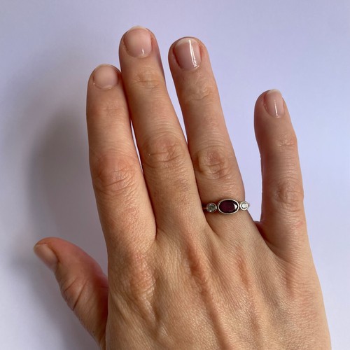 Ring Rubin Diamanten 0,14 Karat 585 14 Karat Gelbgold Brillanten - Bild 6 von 6