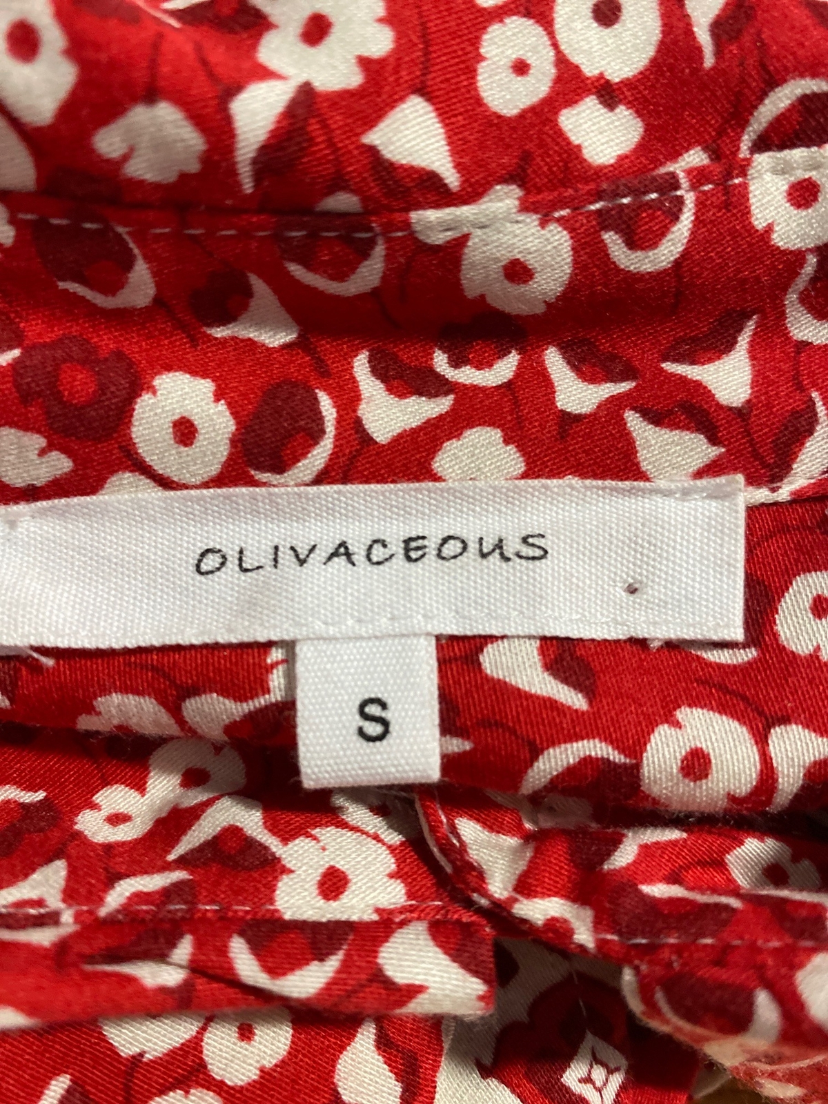 Oliviaceous S Unique Shirt Dress Retro Look Red Off White FLoral Long Sl Stripe thumbnail 5