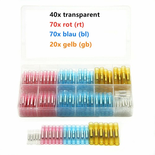 200x Schrumpfverbinder Quetschverbinder Stoßverbinder Kabelverbinder Wasserdicht - Imagen 13 de 26