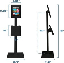 mount-it anti-theft floor standing kiosk with catalogue holder
