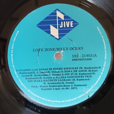 Billy Ocean – Love Zone [1986] Vinyl LP Downtempo Synth Pop Jive