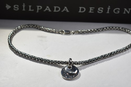 Collar de cadena de palomitas de maíz de plata esterlina Silpada N1106 S0959 colgante grabado $138 - Imagen 7 de 12