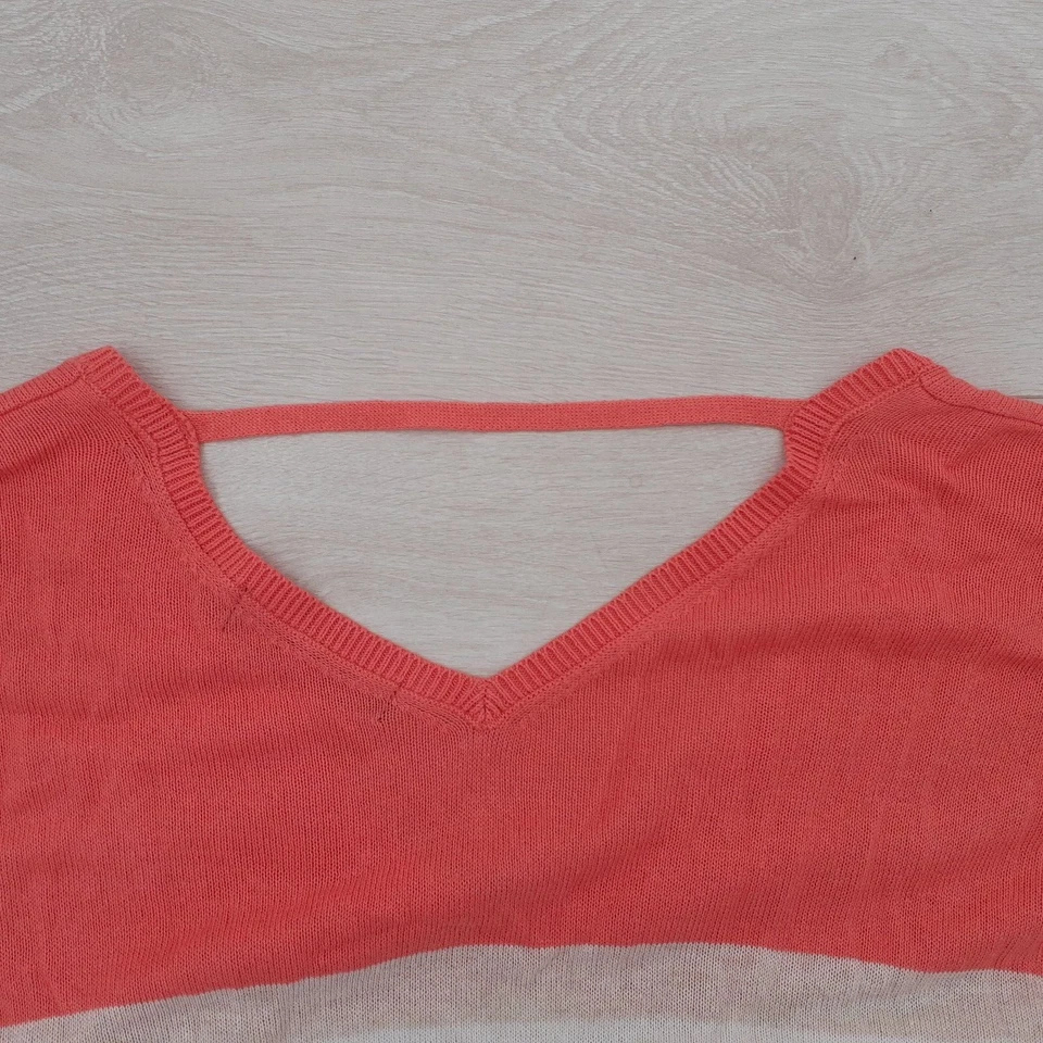 M&S Fine Knit Pullover Jumper Size 18 Multi Striped Stretch Long Sleeve Casual - Image 3 of 4