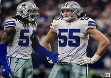LEIGHTON VANDER ESCH JAYLON SMITH SIGNED AUTOGRAPH PHOTO 11X14 COWBOYS BAS COA