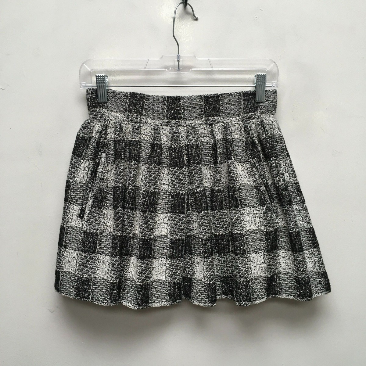 Free People Womens Black Ivory Plaid Holly Go Lightly Tweed Mini