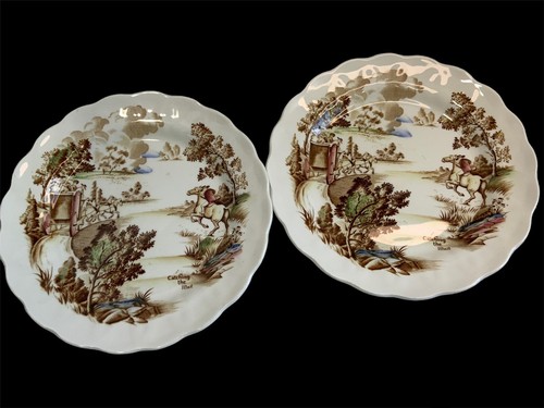 Vintage Ridgway "Coaching Days" (2) Bread & Butter Plates Staffordshire England - Picture 1 of 7