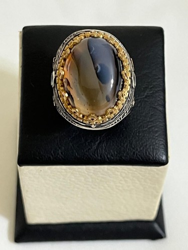Men’s Silver 925 Elegant Ring with Authentic Yemeni Aqeeq – عقيق يمني مصور - Picture 5 of 13
