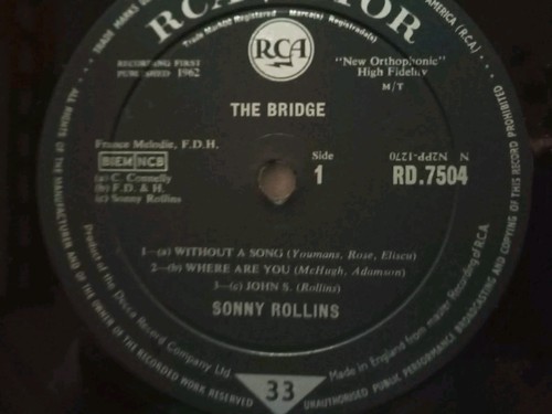 SONNY ROLLINS- THE BRIDGE -VINYL- FIRST PRESSING-MONO LP 1926 RD-7504. - Picture 4 of 4