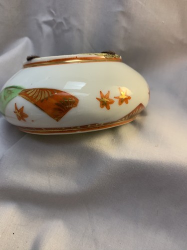 Japanische Schmuckschale mehrfarbiges Design mit Goldrand - Bild 8 von 8
