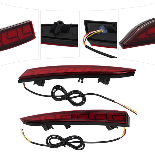 Left+Right LED Rear Bumper Reflector Light Kit For Hyundai Accent 2018-2022 - Picture 13 of 17