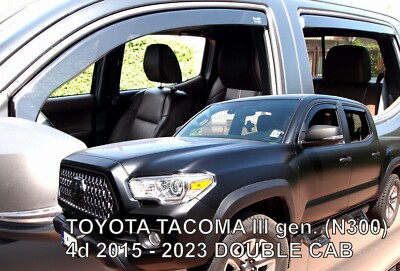 TEAM HEKO IN-CHANNEL VENT VISORS FOR TOYOTA TACOMA CREW CAB 4 DOOR 2016-2023