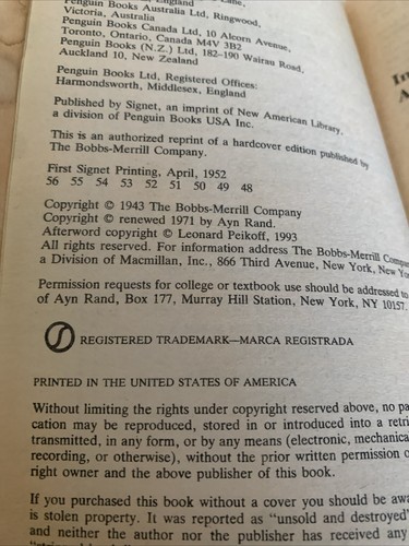 Ayn Rand 3 Book Lot Vintage Paperbacks Fountainhead We The Living Atlas Shrugged - Picture 9 of 24