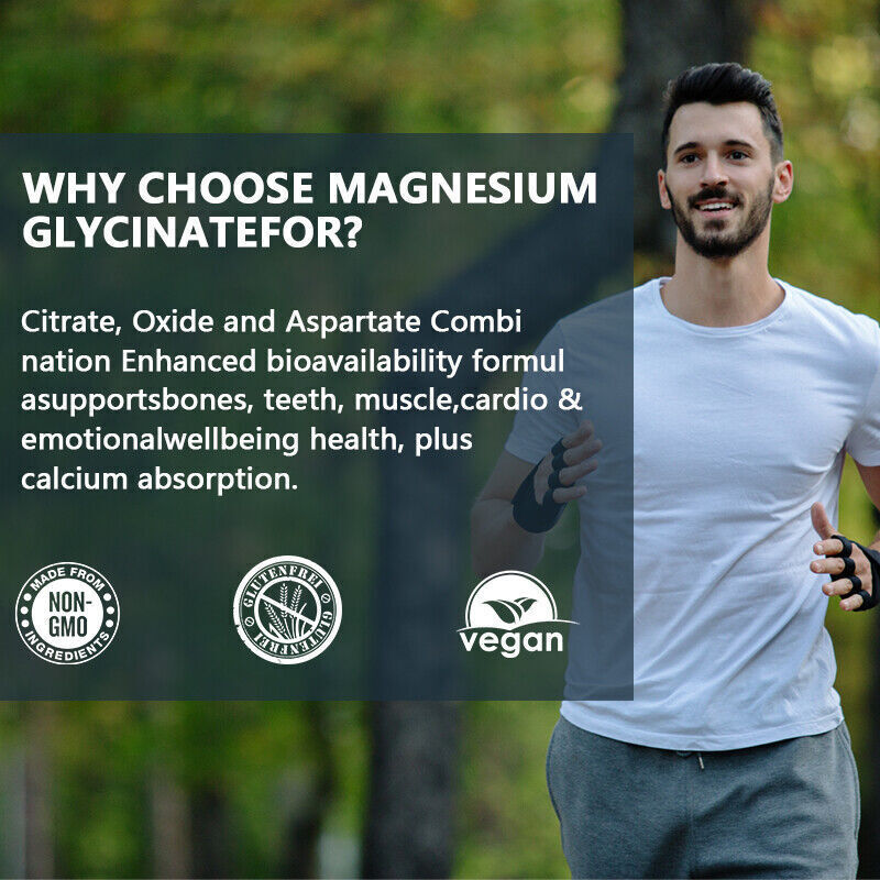 500MG Magnesium Glycinate High Absorption,Improved Sleep,Stress