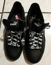 PUMA Men's Smash V2 Leather Sneakers Shoes Black Size US 5.5C