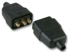 3 Pin 10 Amp In-line Mains Electric Cable Connector Plug Socket Joiner In Line