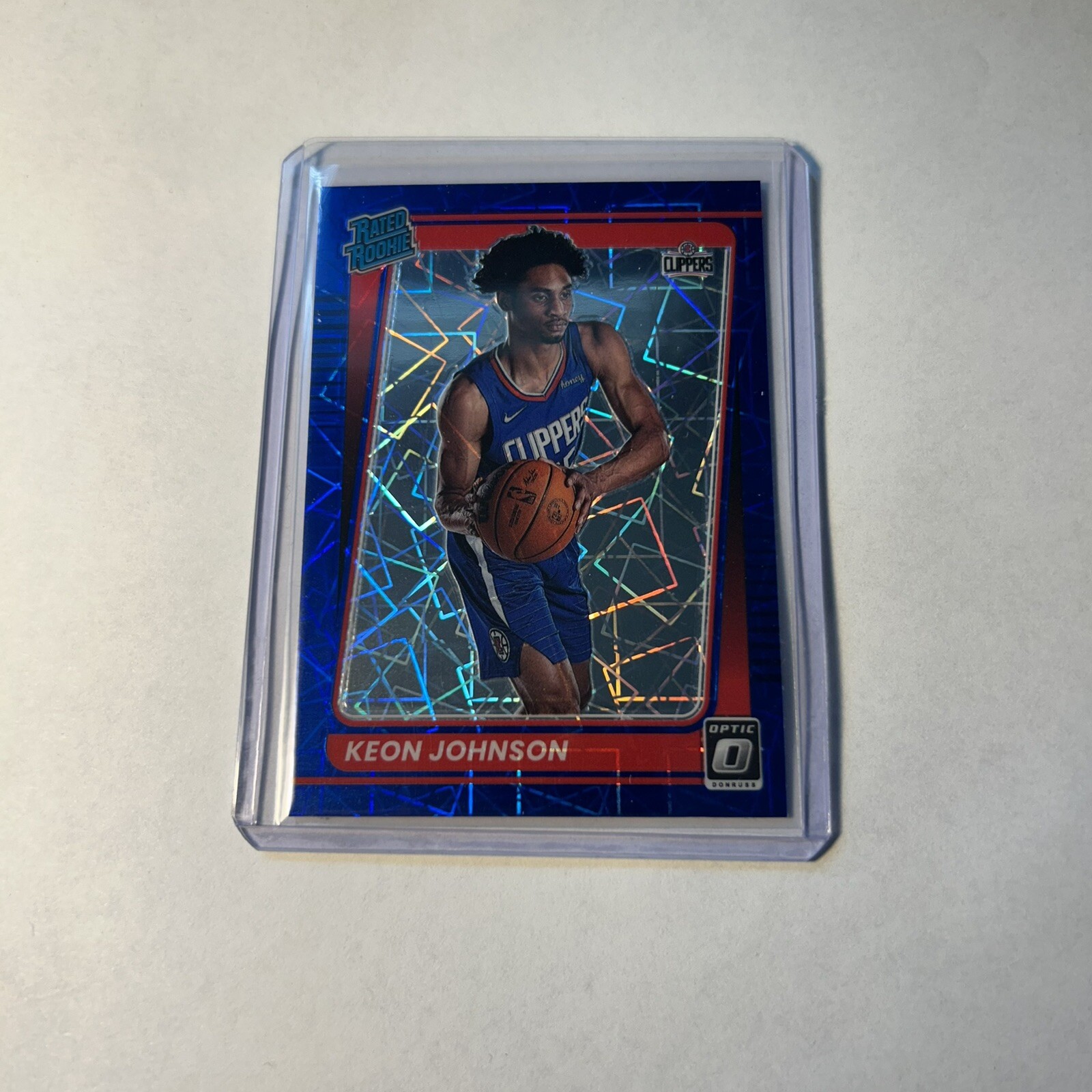 Keon Johnson 2021-22 Donruss Optic Rated Rookie #192 Blue Velocity Prizm