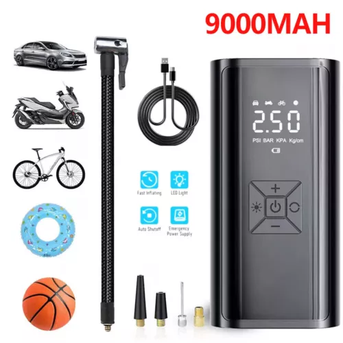 LCD Elektrische Akku Luftpumpe Auto Fahrrad Reifen Druckluft Kompressor 150PSI - Bild 1 von 13