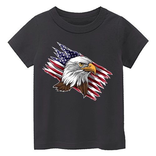 American USA Eagle Kid's T-Shirt Patriotic Flag 4th July Funny Cool New Gift Tee - Picture 8 of 14
